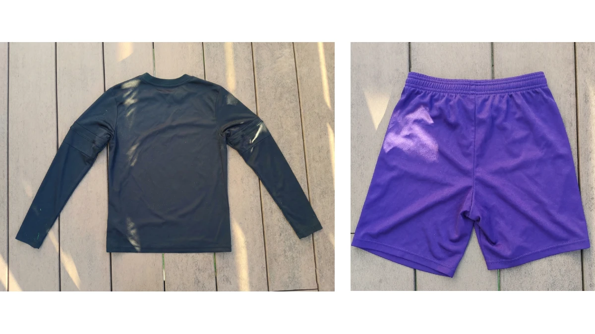 あまり人工芝が付かないGK練習着