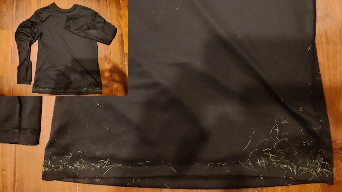 練習着上の裾の人工芝